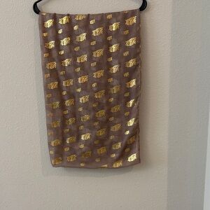 Brown and gold patterned  Owl infinity scarf